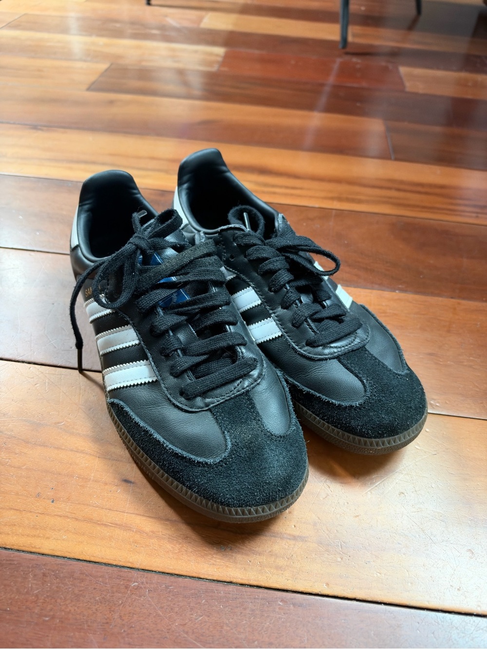 adidas Black & White Women's Samba-Style Athletic Sneakers